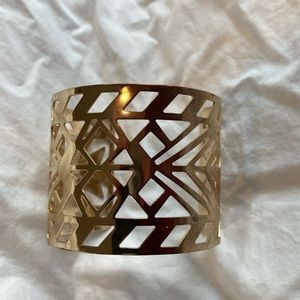 Gold bangle cusp bracelet